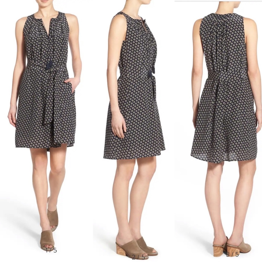 Madewell Sleeveless 'Ville - Coin Tile' Silk Dress